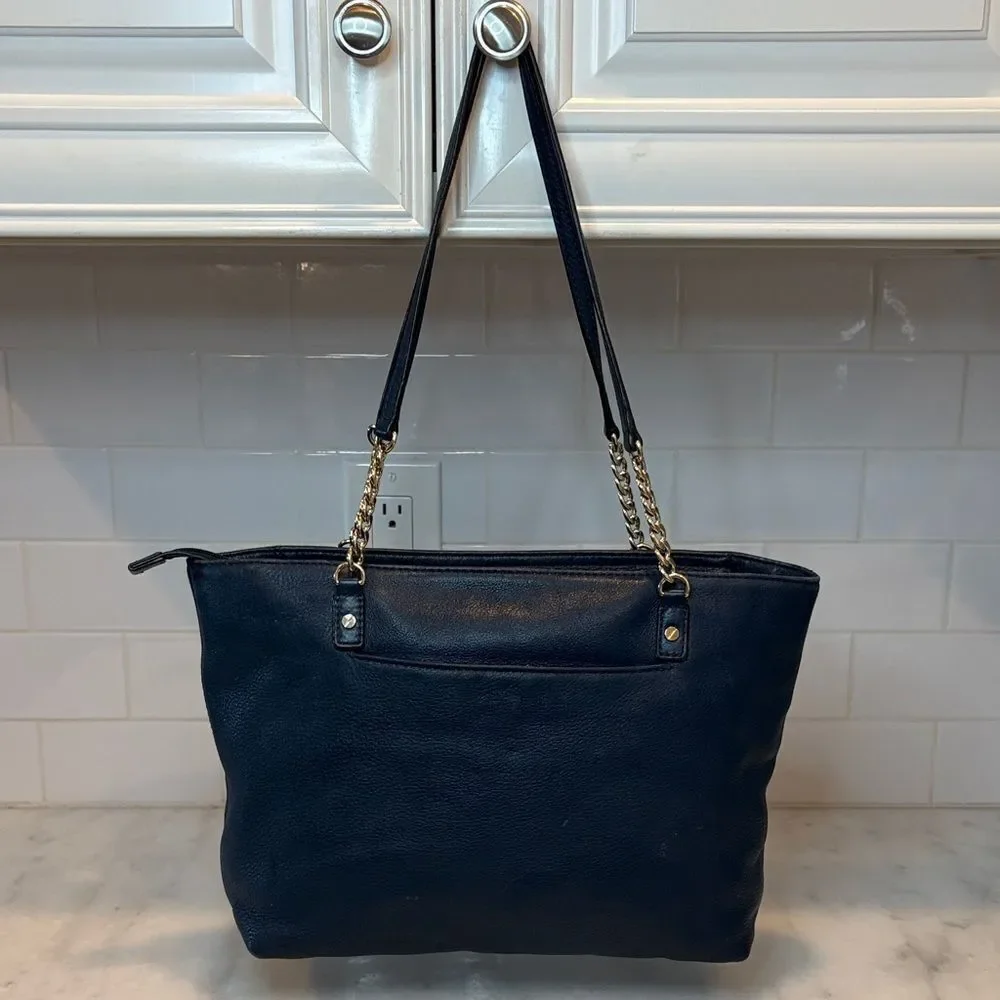 Michael Kors Bag Purse Handbag Leather Pebbled Chain Link Shoulder Tote Bag